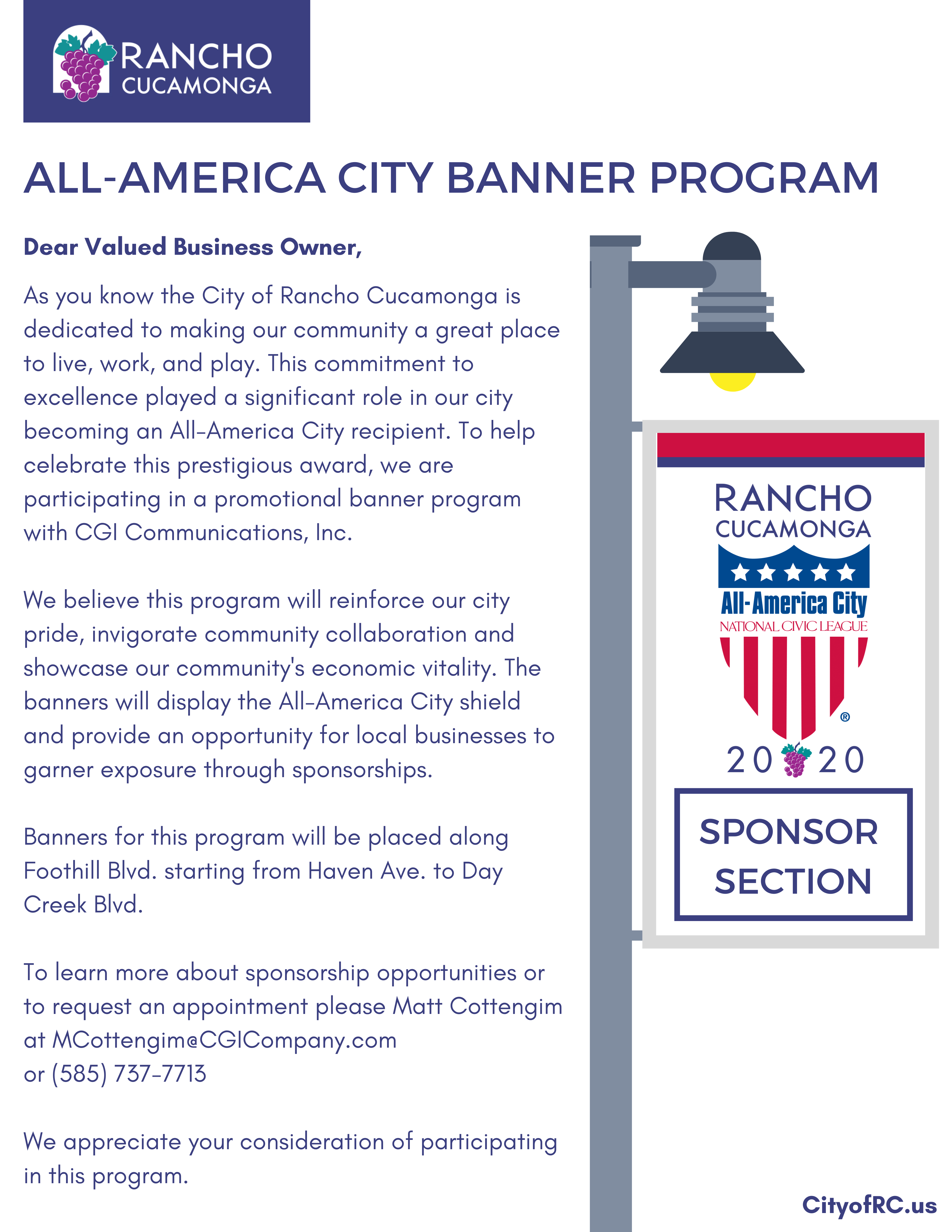 AllAmerica City Banner Program City of Rancho Cucamonga